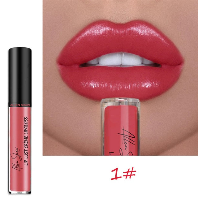 Nude Shiny Liquid Lip Glaze Matte Glitter Shimmer Moisturizing Lip Gloss Long-lasting Lipstick