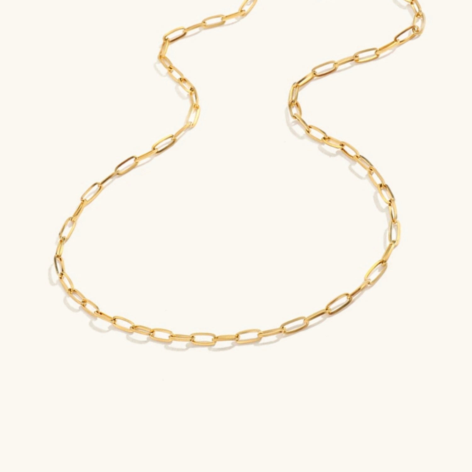 Amber Gold Chain Necklace for Women – Hypoallergenic Stainless Steel-Plated 14k Gold, 16-19 Inches