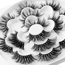Load image into Gallery viewer, 7 Pairs 3D Mink Hair False Eyelashes 25mm Lashes Thick Long Wispy Fluffy Handmade False Eyelashes
