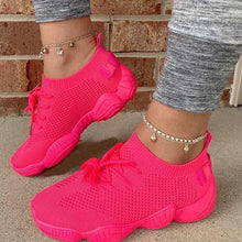 Load image into Gallery viewer, Air Mesh Women Sneaker Sock Shoes Summer Breathable Cross Tie Platform Round Toe Casual Fashion Sport Lace Up Female Girl
