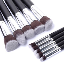 Load image into Gallery viewer, 10 Pcs Silver/Golden Makeup Brushes Set.

