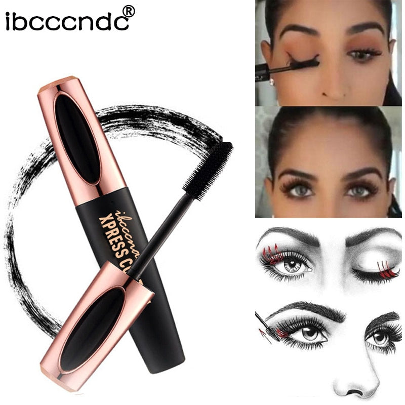 4D Silk Fiber Lash Mascara Waterproof Rimel 3d Mascara For Eyelash Extension Black Thick Lengthening Eye Lashes Cosmetics