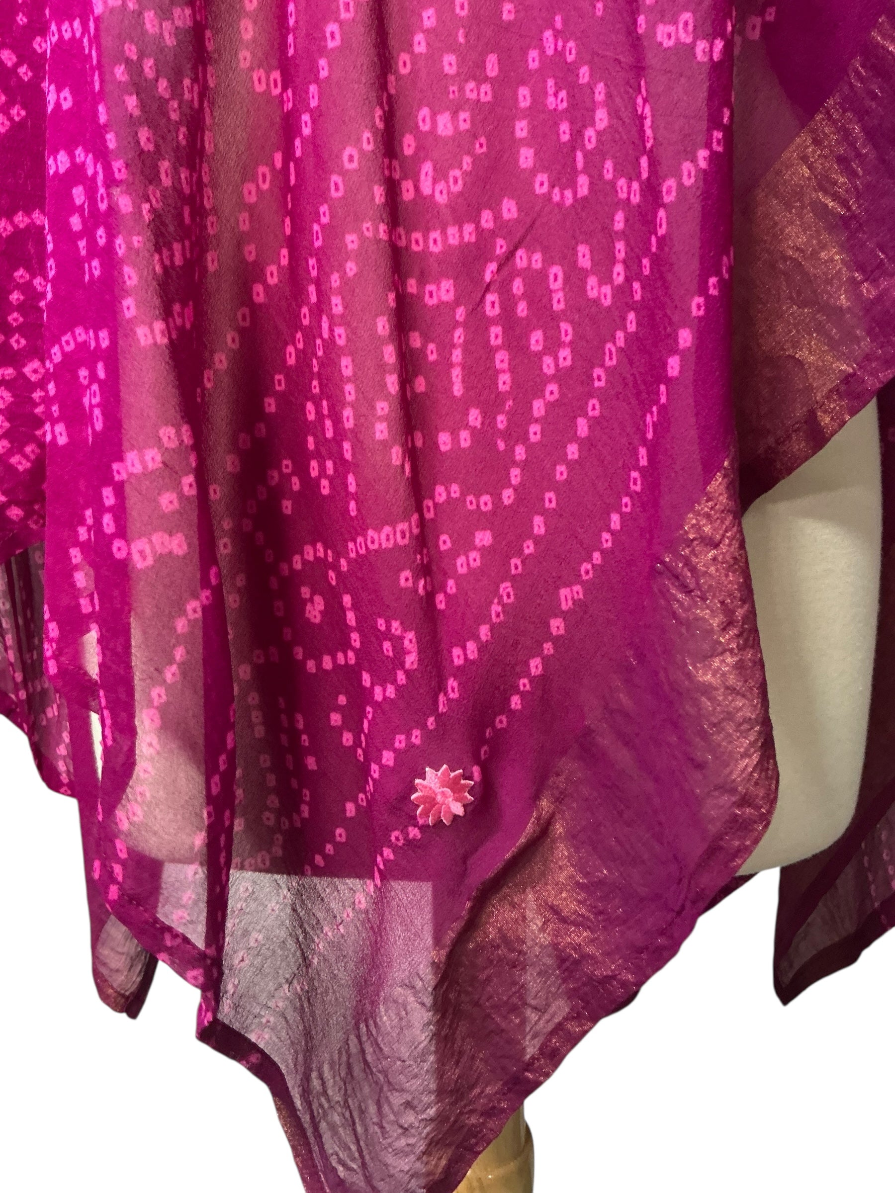 SOLD  PRG6407 Sheer Avatar Pure Silk Capelet Poncho