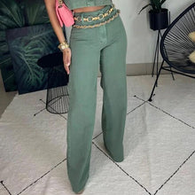 Load image into Gallery viewer, European and American womens clothing set Fashion lapel sleeveless top Loose pants Solid color set
