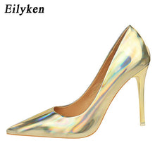Load image into Gallery viewer, Eilyken New Women Pumps Sexy Fetish Green Red 10.5cm High Heels High Quality Patent Leather Pointed Toe Ladies Office Shoes
