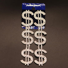 Load image into Gallery viewer, Exaggerated Queen Rhinestone Earrings for Women Fashion Long Letters Pendant Earring Fashion Shiny Party Costume Jewelry
