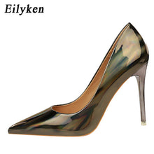 Load image into Gallery viewer, Eilyken New Women Pumps Sexy Fetish Green Red 10.5cm High Heels High Quality Patent Leather Pointed Toe Ladies Office Shoes
