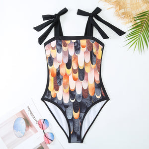 Sexy Fashion One Piece Swimsuit Skirt Summer Women Vintage Print Swimwear Beachwear Summer Dress Monokini Bath Suit