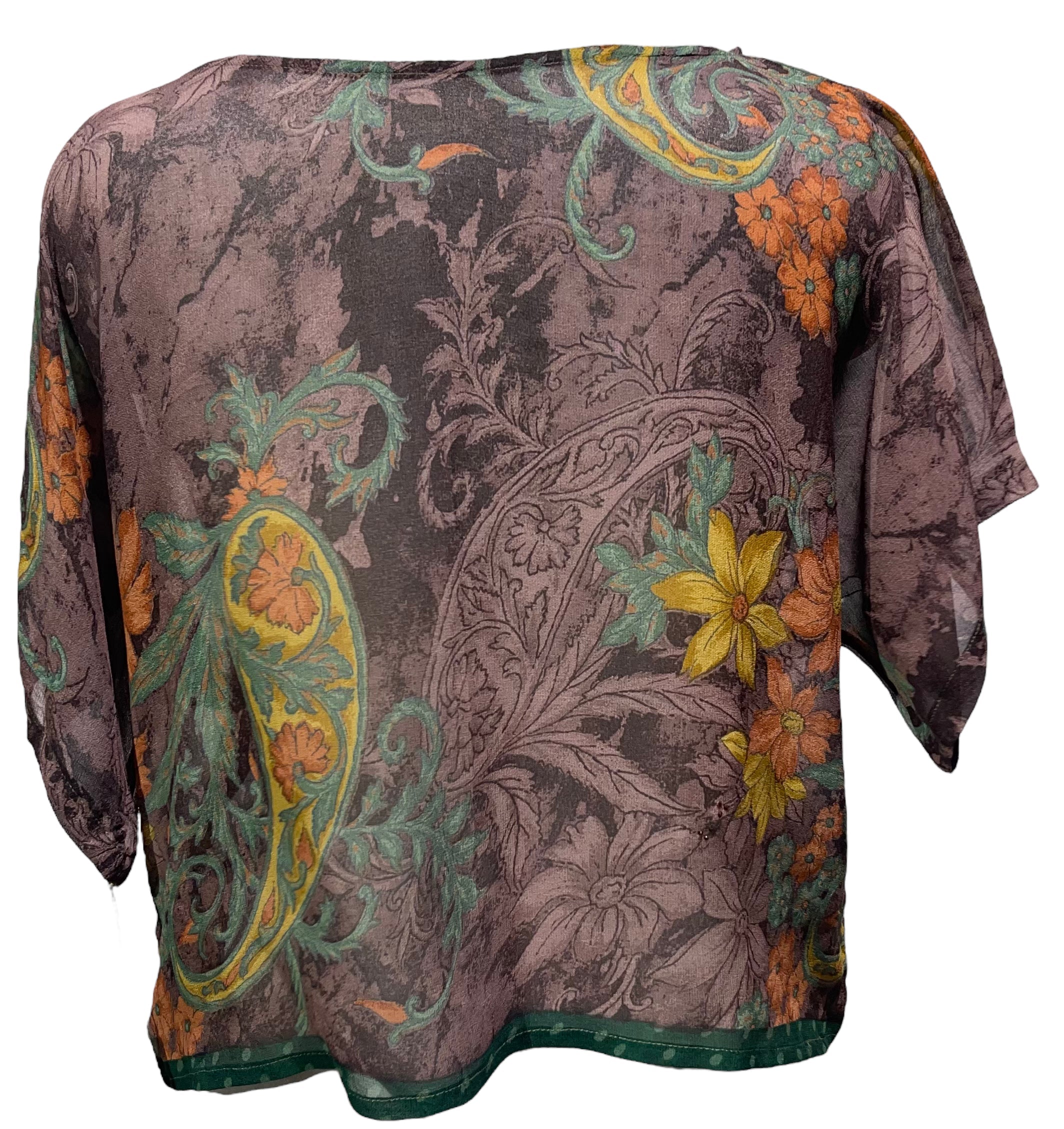 FINAL SALE PRG4203 Sheer Avatar Pure Silk Boxy Top