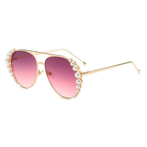 Personality Pearl Sunglasses Women Fashion Sunglasses Driving Sunglasses Ocean Sheet Glasses