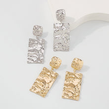 Load image into Gallery viewer, Alloy pleated and minimalist earrings with retro creative geometric texture earrings

