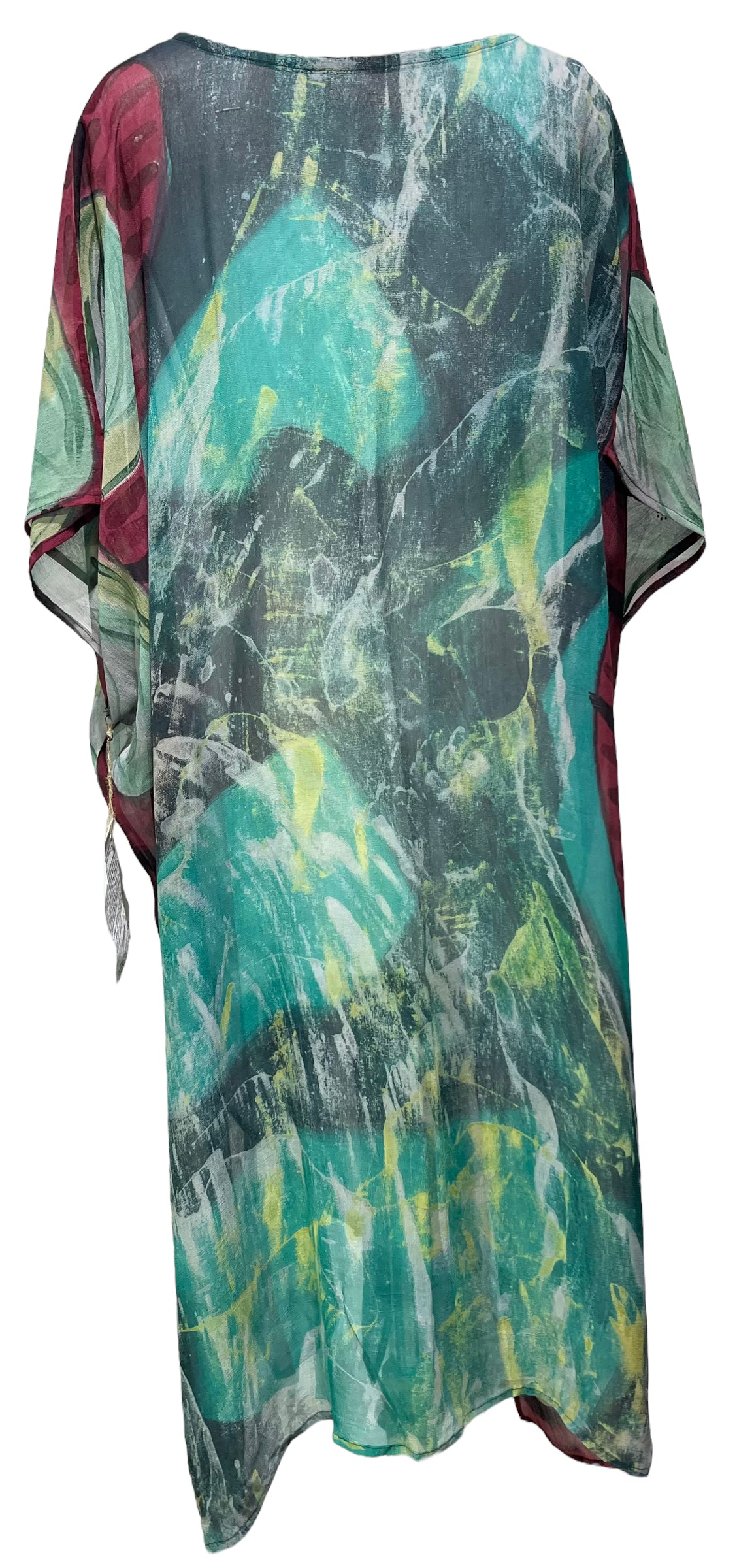 FINAL SALE PRG4429 Sheer Avatar Pure Silk Maxi Kaftan