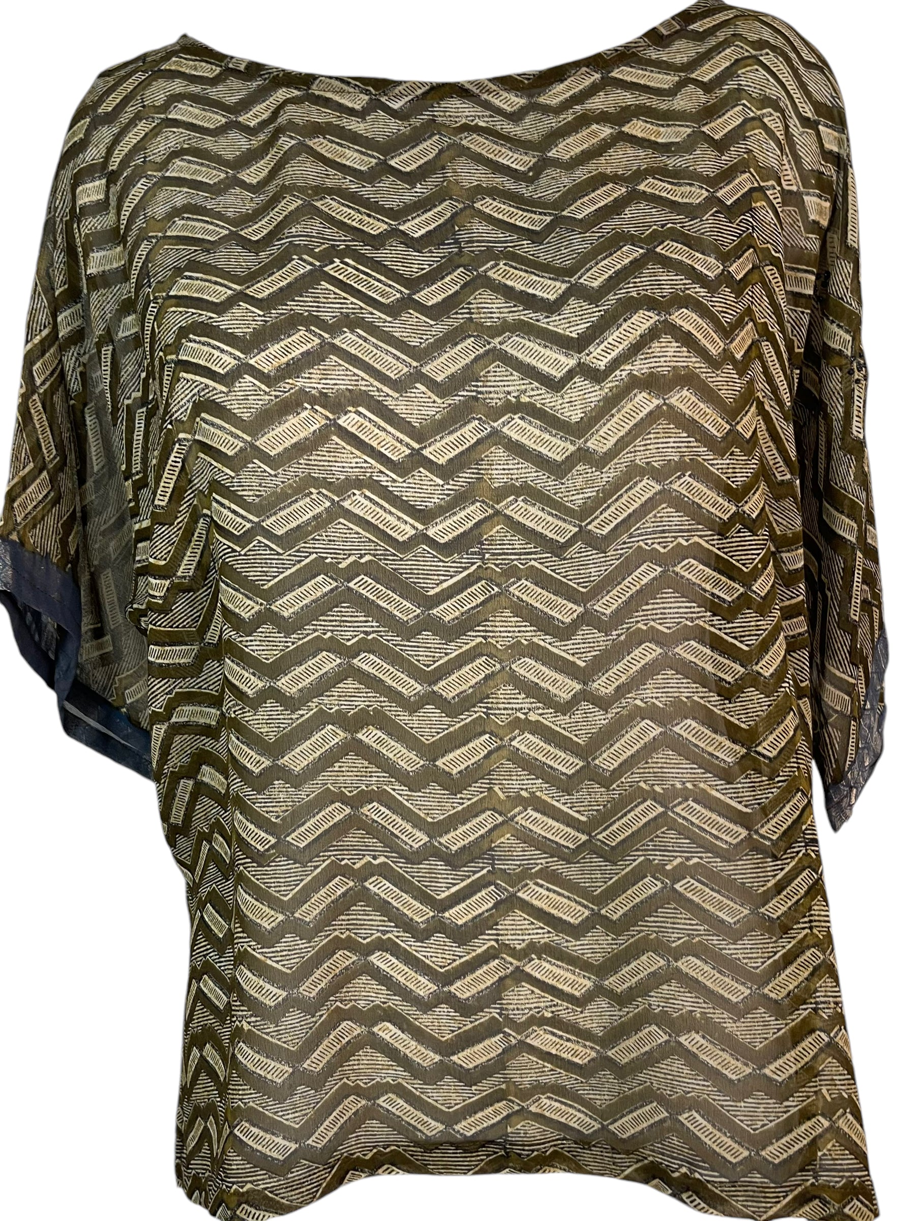 FINAL SALE PRG5821 Sheer Avatar Pure Silk Side Slit Top