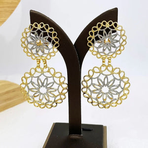 Bold Frequency Geometric Earrings for Women – Modern Stainless Steel and Copper Jewelry, Lightweight Design, 4x7cm
