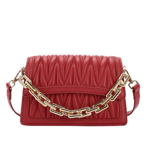 Ruched Chain Strap Handbag