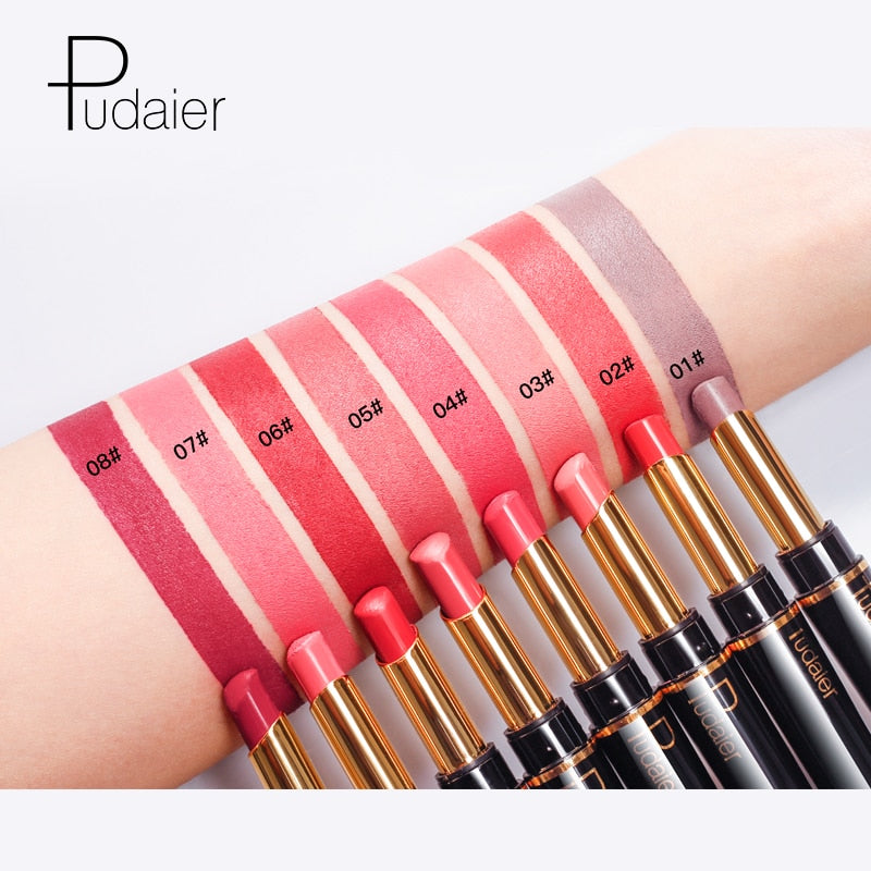 Matte Lipstick Wateproof Double Ended Long Lasting Lipsticks Brand Lip Makeup Cosmetics Nude Dark Red Lips Liner Pencil