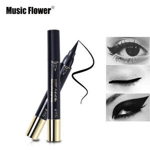 Music Flower Brand Eyes Makeup Tattoo Seal Liquid Eyeliner Pen Waterproof Matte Black Stamp Wanton Eye Liners 24HR Long-lasting