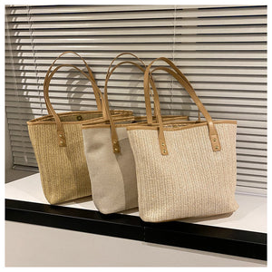 Large Capacity Bag Women's Summer Fashion Fashion Beach Bag Straw Woven Bag Casual Versatile Shoulder Tote Bag