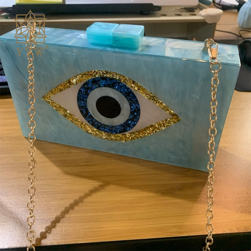 Sequined Eyes Evening Bags Crossbody Evening Purses Clutch Bag Women Clutch Luxury Party Dress Purse Summer Acrylic Hand Bags