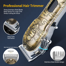 Load image into Gallery viewer, All Metal Hair Clipper Retro Oil Head Carving Scissors Machine Set USB Charging Electric Hair Clipper
