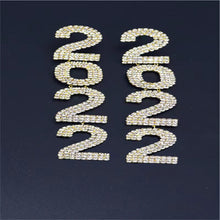 Load image into Gallery viewer, Exaggerated Queen Rhinestone Earrings for Women Fashion Long Letters Pendant Earring Fashion Shiny Party Costume Jewelry
