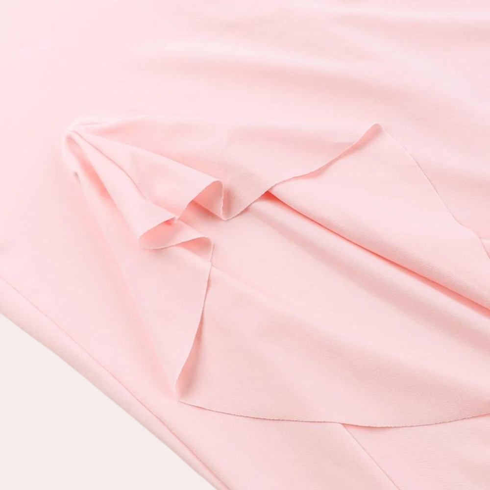 Women's Evening Dress Pink Rayon Blend High-Low Hem