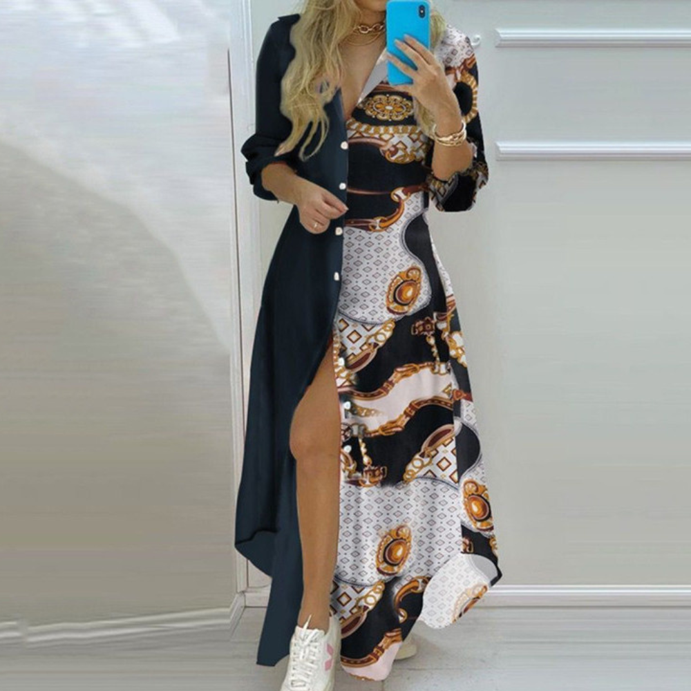 Women's Long Dress Green Rayon Blend