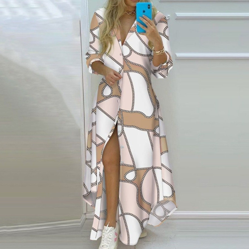 Women's Long Dress Green Rayon Blend