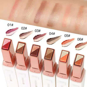 Eyeshadow Stick Stereo Gradient Shimmer Double Color Cream Pen Eye Makeup Cosmetics Tool