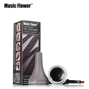 Music Flower 5 colors Waterproof Eyeliner Gel Eye Makeup Eye Liner With Brush 24 Hours Long-lasting Eyelid Black Cosmetic Gel