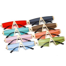 Load image into Gallery viewer, Fashion Triangle Sunglasses Women Men Shield PC Color Lens Alloy Metal Frame Luxury Brand Designer Elegant Sun Glasses
