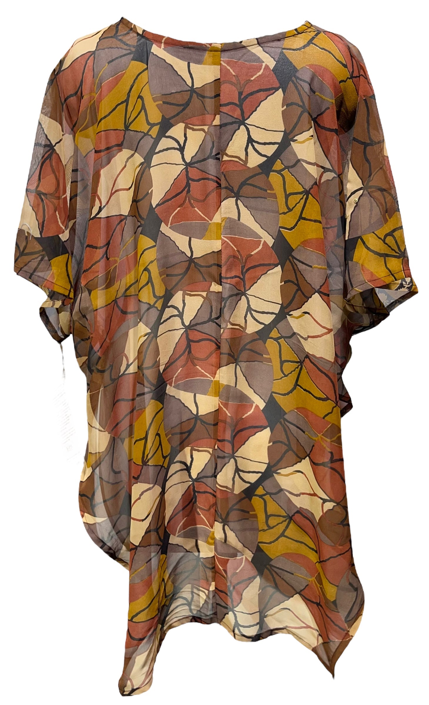 FINAL SALE PRG4898 Sheer Avatar Pure Silk Waterfall Top