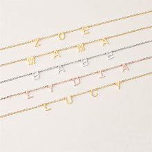 Load image into Gallery viewer, 925 Silver Alphabet Necklace Women Fashion Clavicle Jewelry English Alphabet DIY Necklace
