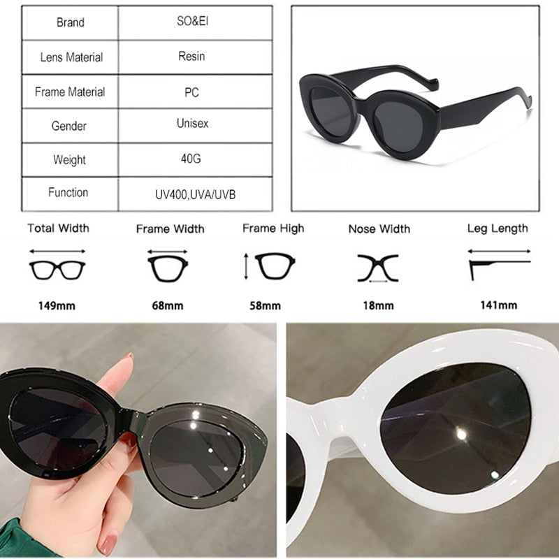 Popular Fashion Oversized Cat Eye Women Sunglasses Retro Leopard Shades UV400 Men Trending Oval Sun Glasses