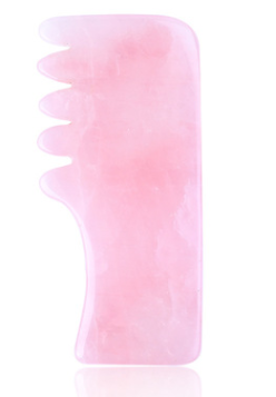 Natural Jade Hair Massager Comb Rose Quartz GuaSha Tool Stone SPA Acupuncture Scraper Board Release Head Pressure Health Care