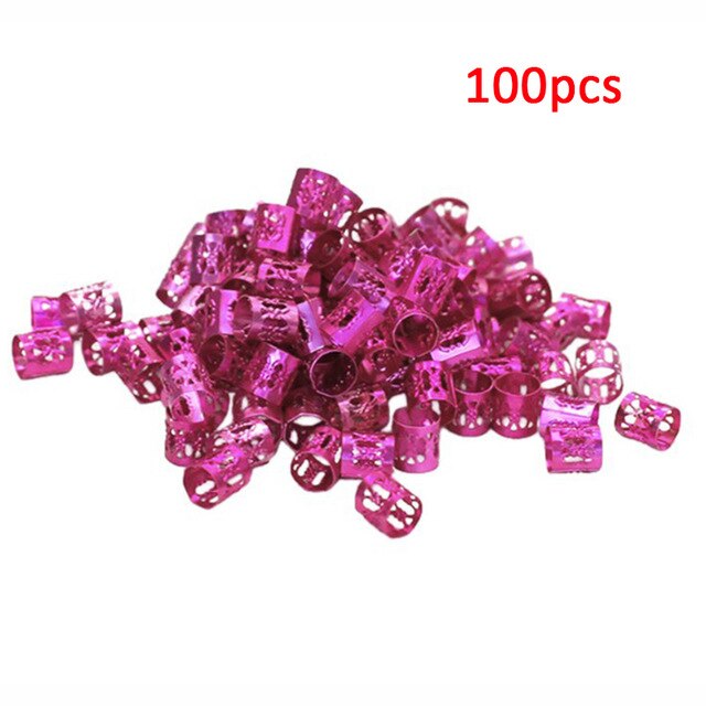 100 Pcs/ 7 Colors Mixed hair bead sets