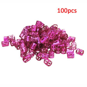 100 Pcs/ 7 Colors Mixed hair bead sets