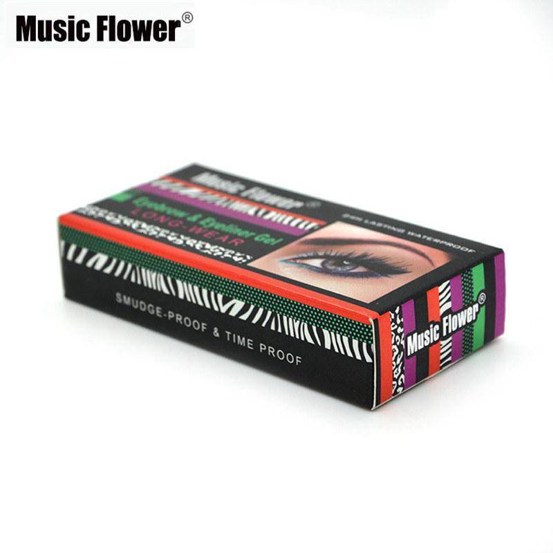 Music Flower Brand Makeup Eyeliner Gel & Eyebrow Powder Palette Waterproof Lasting Smudgeproof Cosmetics Eye Brow Enhancers