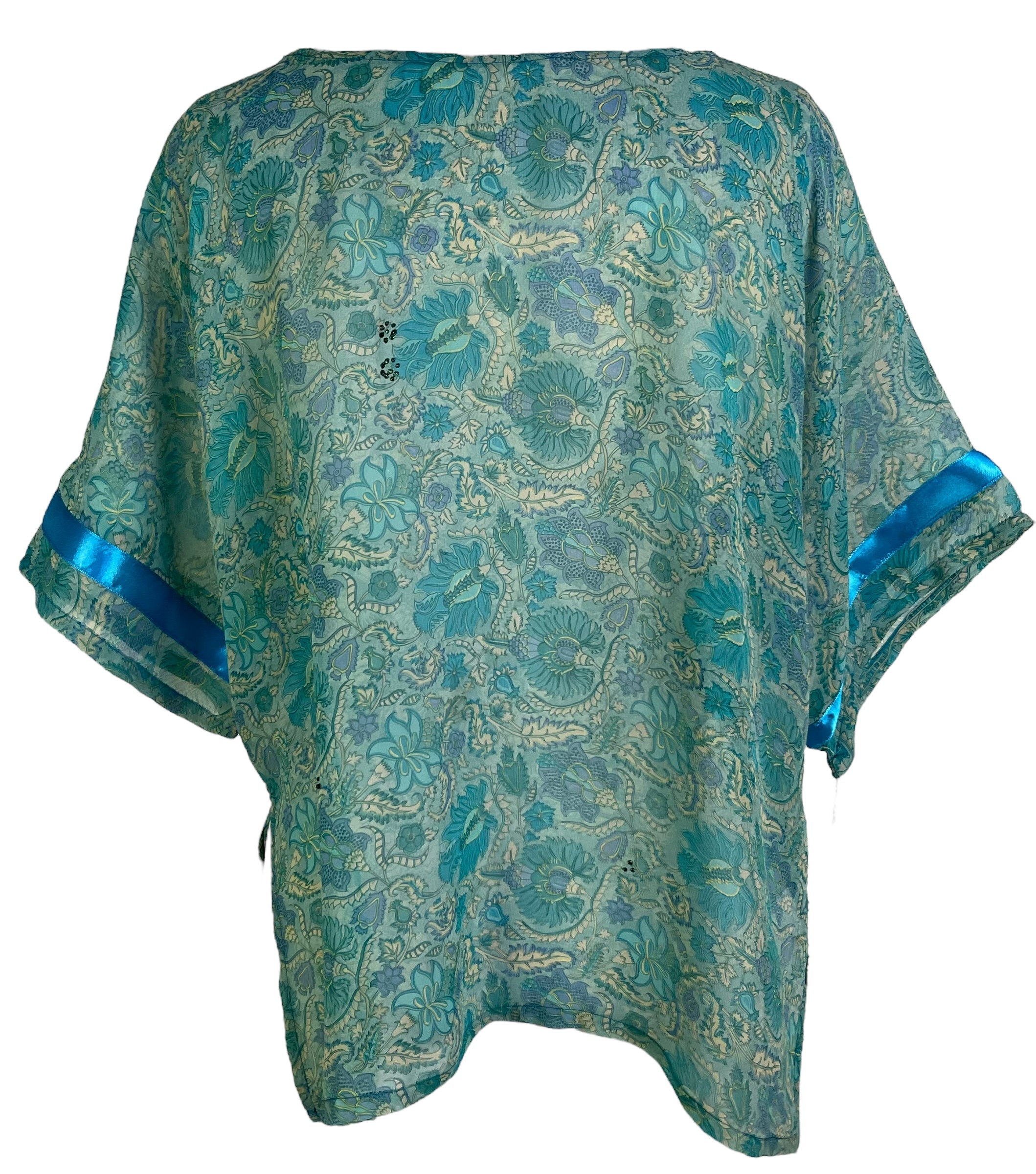 PRG6320 Sheer Avatar Pure Silk Side Slit Top