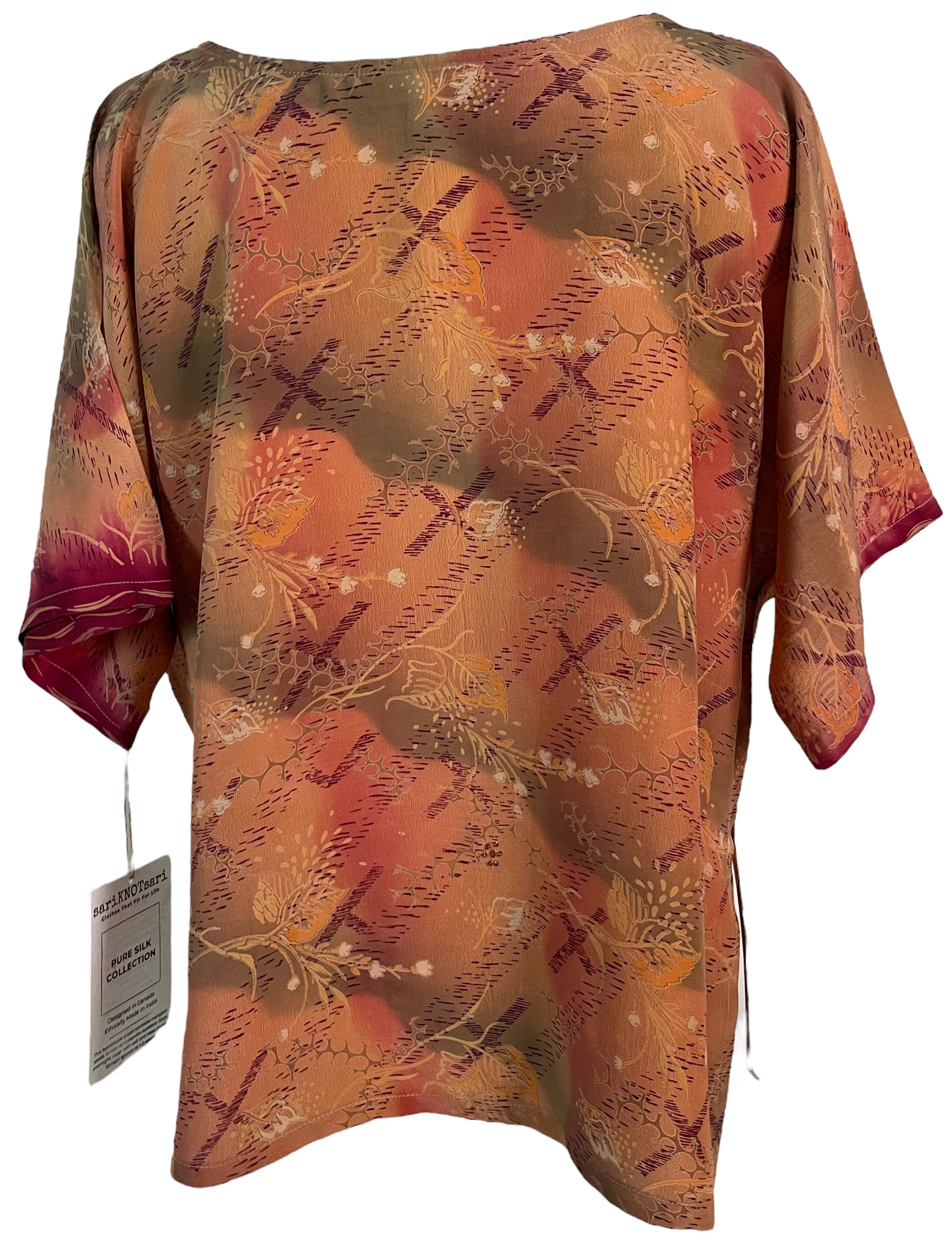 FINAL SALE PRC6228 Avatar Pure Silk Side Slit Top