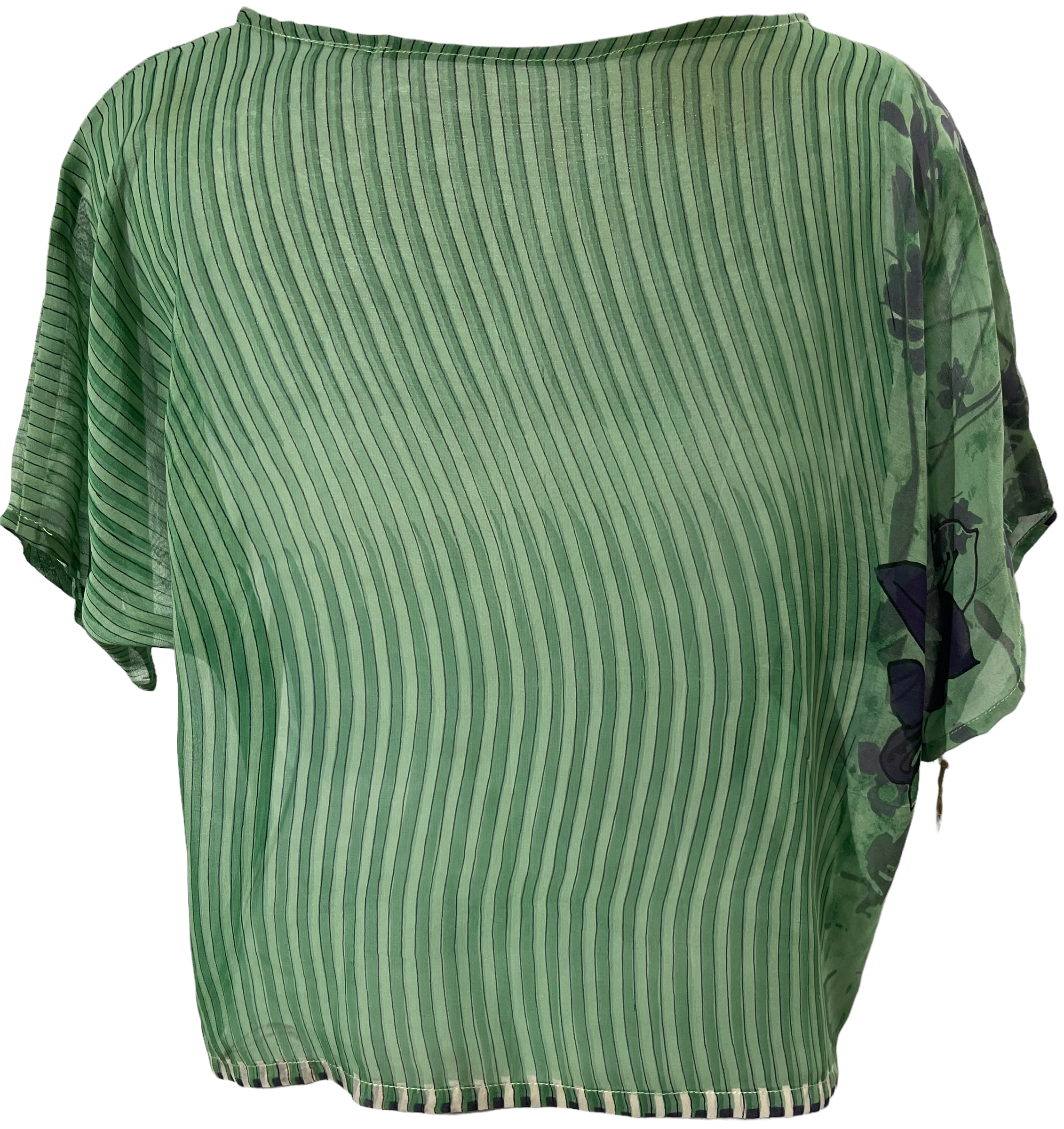 FINAL SALE PRGM1533 Hymettus Sheer Avatar Pure Silk Boxy Top