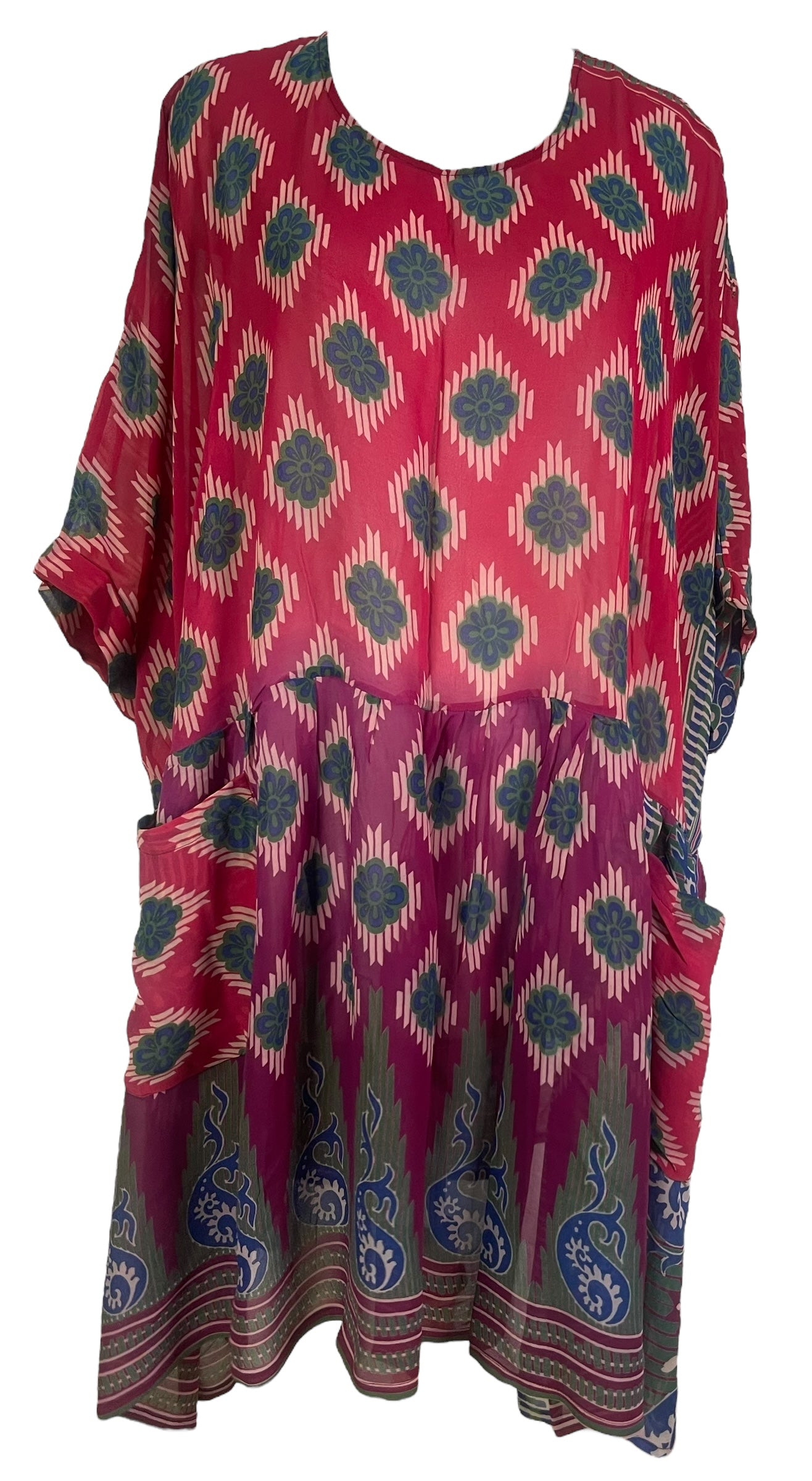 PRG6755 Sheer Avatar Pure Silk Boxy Babydoll Dress