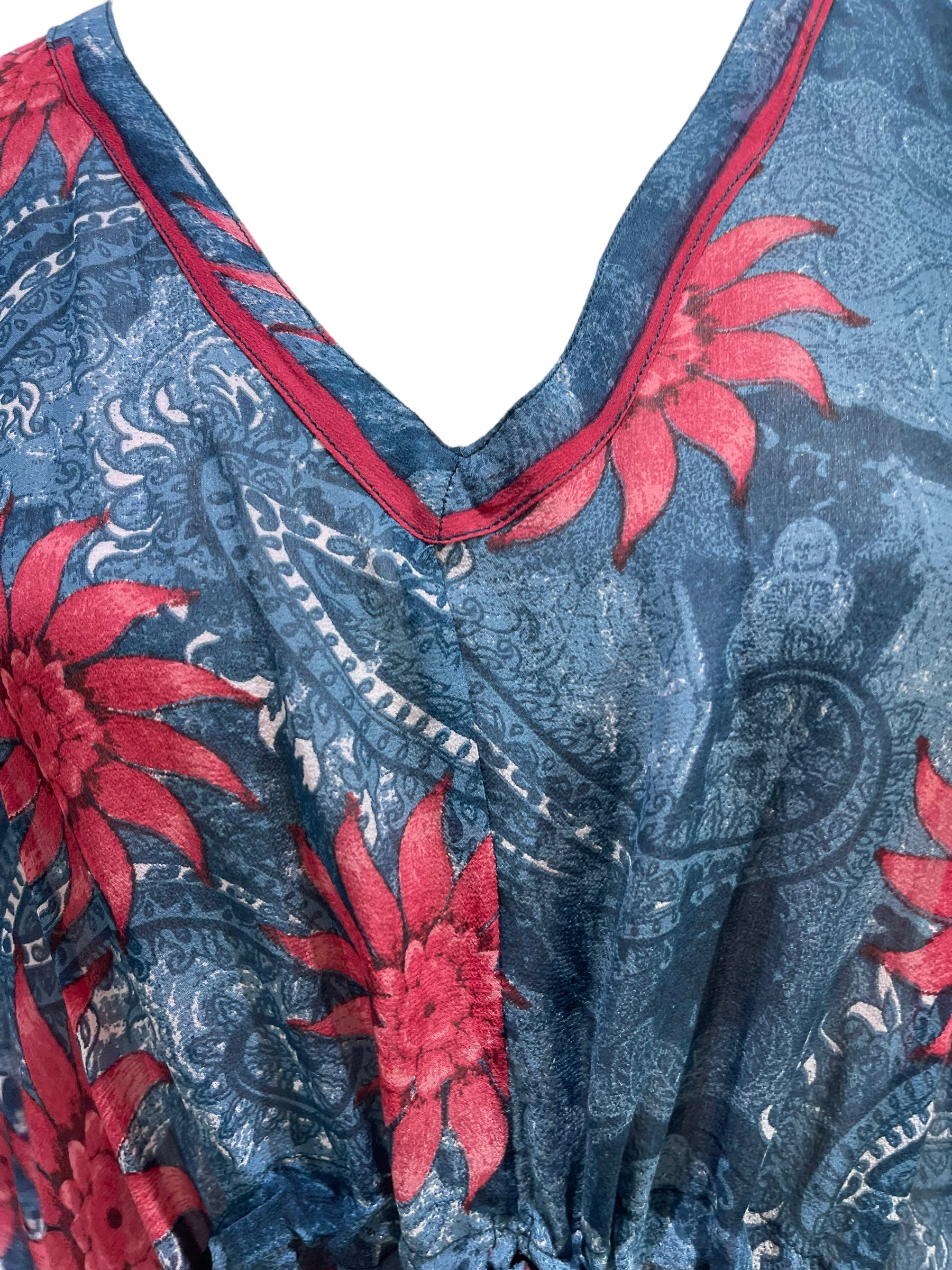 FINAL SALE PRG5843 Sheer Avatar Pure Silk Maxi Kaftan