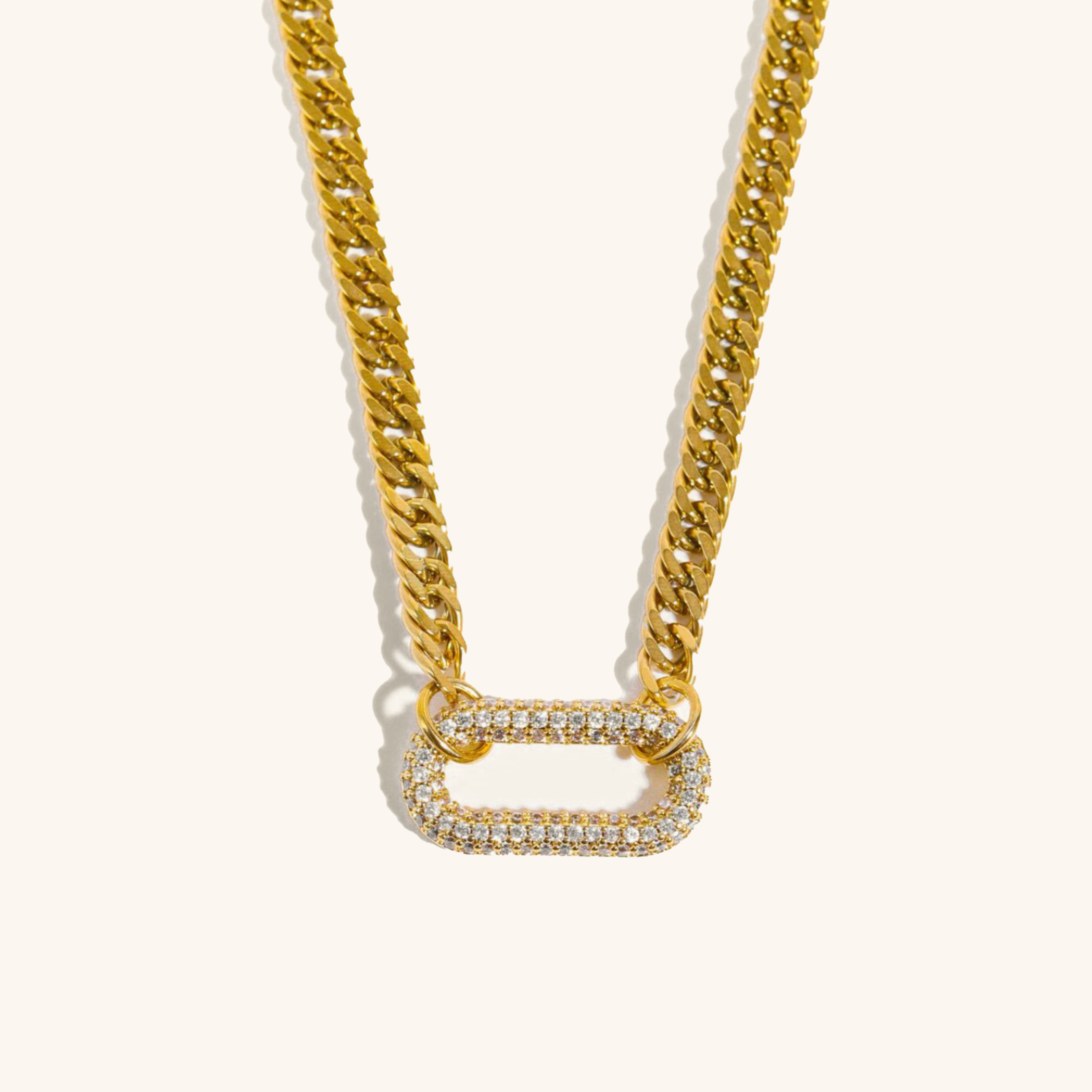 Chunky Diamond Accent Choker Necklace – Waterproof and Hypoallergenic Gold-Plated Design