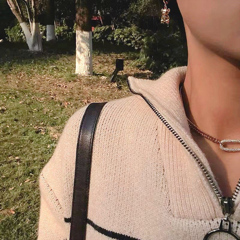 Chunky Diamond Accent Choker Necklace – Waterproof and Hypoallergenic Gold-Plated Design