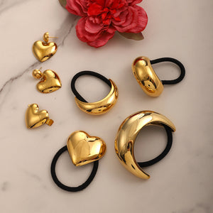 Chunky Gold Heart Hair Clip – Waterproof and Hypoallergenic Accessory