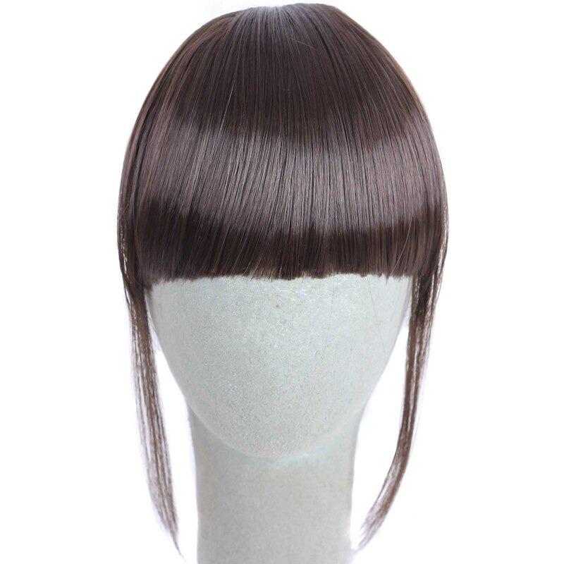 Clip-In Wispy Bangs Hair Extensions – High-Quality Synthetic Fiber, 6-Inch Length