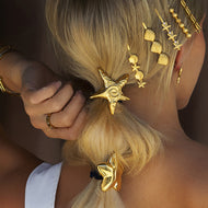 Coastal Seashells Gold French Hair Pin – Hypoallergenic, Waterproof, and Eco-Friendly