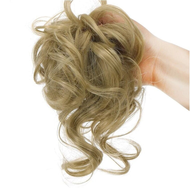 Curly Hair Extensions for Women – Easy Wrap Messy Bun Scrunchy in Bamboo Fiber, Lightweight and Comfortable