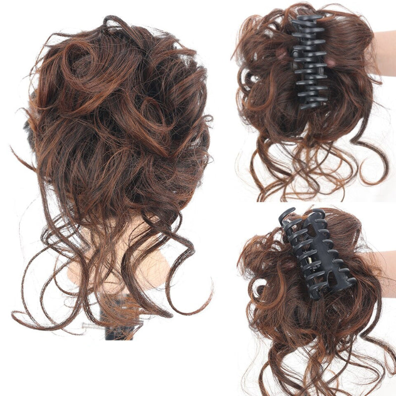 Curly Messy Ponytail Claw Clip-in Hair Bun Extension – Lightweight and Easy to Use